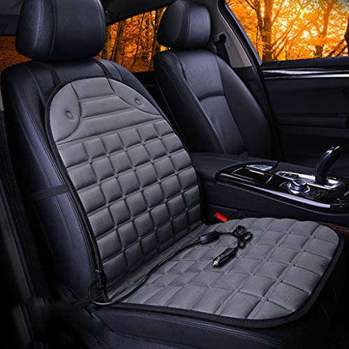 lotus.flower Car Seat Heater Cushion Warmer Cover Winter Heated Warm with Intelligent Temperature Controller High Low Temperature 12V (Gray) - Thumbnail 2