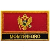 NIUYIBAO 1 PCS Montenegro Flag Patches Iron On or Sew On Embroidered Tactical Military National Montenegro Patch