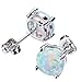 Adeser Jewelry Girls 925 Sterling Silver Earrings White Opal Studs for Womens Gift Lab Stone Silver Stud Earrings for Girls Ball Earrings (Round Opal)