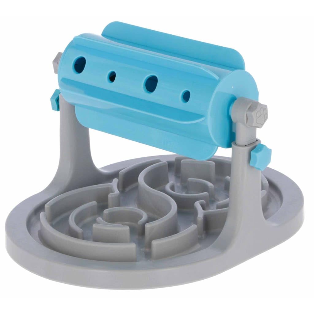 Kerbl Pet Snack Roll Anti-Gobble grey/blue, 27 x 32 x 20-26 cm