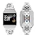 Wearlizer Compatible for Fitbit Ionic Bands Women, Metal Bling Replacement Band Bracelet with Diamond Rhinestones Compatible Fitbit Ionic（Silver）
