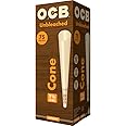 OCB Virgin Unbleached Pre-Rolled Rolling Paper Cones 1-1/4 (84mm) Size - 75 Cones