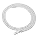 The Bling Factory 3.3mm Solid .925 Sterling Silver Flat Herringbone Chain Necklace, 22 inches