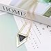 Defiro Layered Triangle Stone Necklace Marble Pendant V Shape Chain Women Jewelry Gold Tone