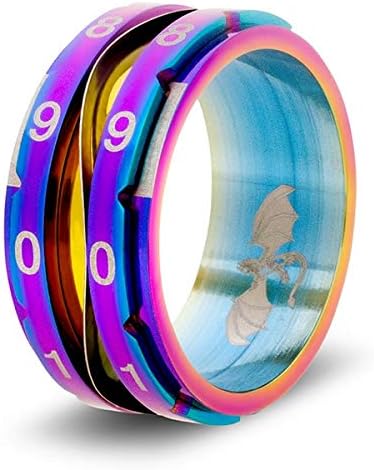 CritSuccess Clicking Life Counter Ring (Size 9 - Stainless Steel - Rainbow)