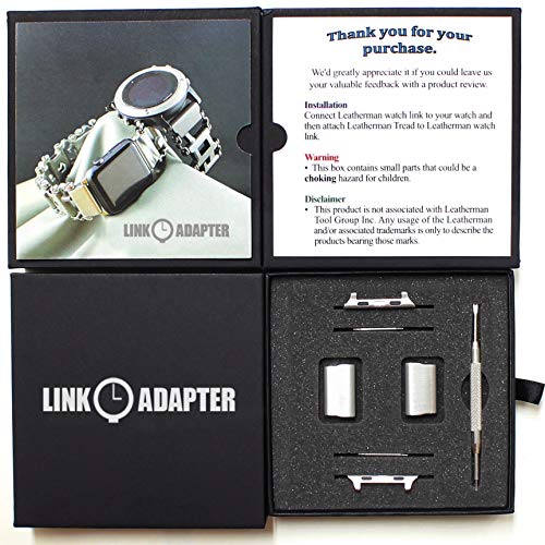 Link- watch adapter compatible with LEATHERMAN TREAD - Stainless Steel (compatible with Apple watch 44mm/ 42mm, Stainless Steel, TREAD)