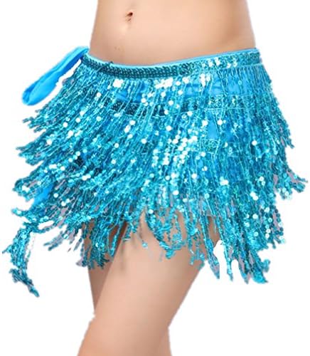 2022 Party Vogue Belly Dance Hip Scarf Skirt Summer Beach Belt 4 Rows Sequins Fringe for Nightclub Cocktail