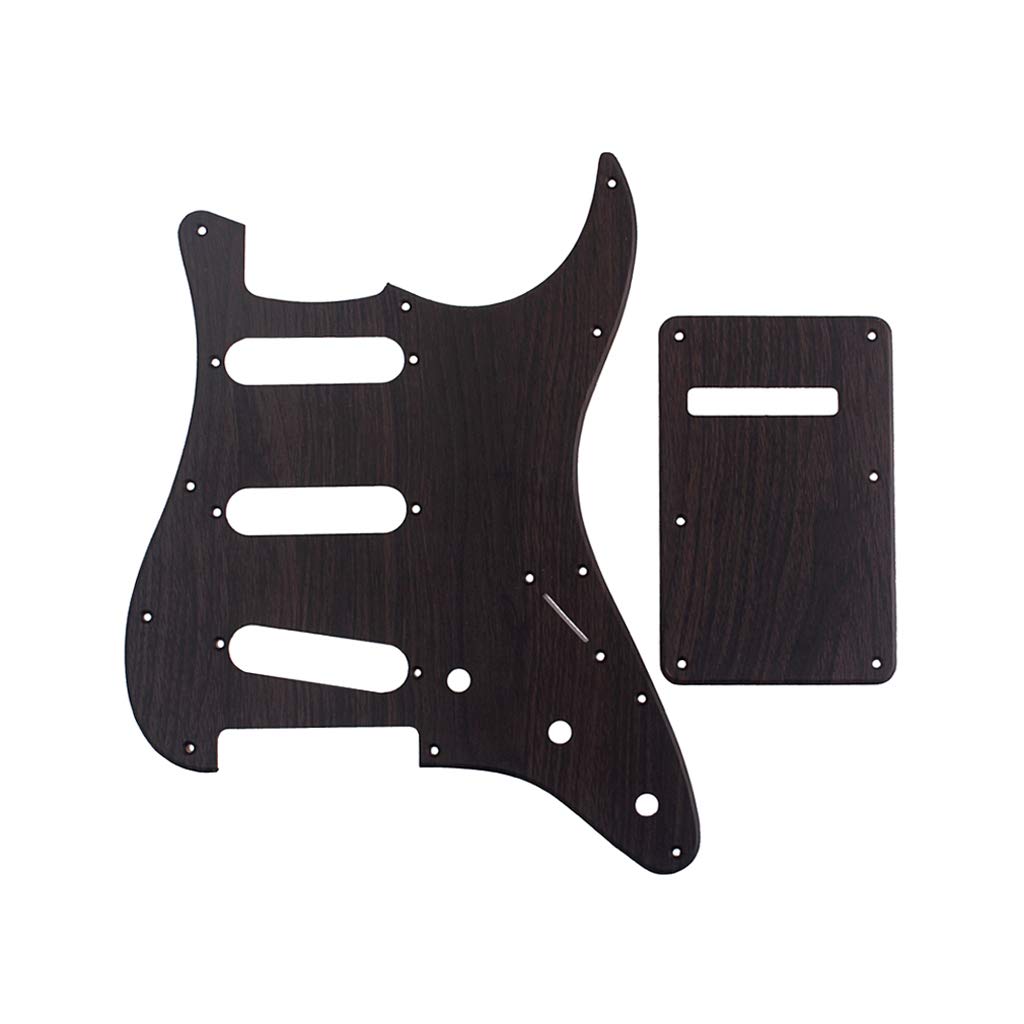 Alnicov Electric Guitar Pickguard，Guitar Back Plate，3Ply 11 Hole SSS，For Fender Standard Strat Guitar Replacement