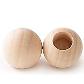 Pinehurst Crafts Wood Dowel Rod End Caps, 1-1/4 Inch Diameter with 5/8-Inch Hole, Pack of 10