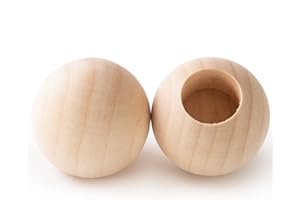 Pinehurst Crafts Wood Dowel Rod End Caps, 1-1/4 Inch Diameter with 5/8-Inch Hole, Pack of 10