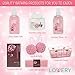 Christmas Day Gifts - Spa Gift Basket in Cherry Blossom Fragrance - 8 Piece Bath Set Includes Shower Gel, Bubble Bath, Bath Salt, Lotion & More! Great Wedding, Anniversary or Graduation Gift for Women