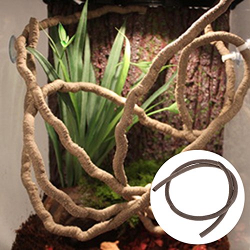 Qupida Plastic Artificial Vine for Reptile Insect Amphibian Simulation Plants Pet House Decor Jungle Habitat