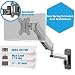 AVLT-Power Single 32" Monitor Wall Mount - 16.6" Fully Adjustable Gas Spring Arm Holds 17.6 lbs VESA Compatible Computer Screen - Premium Aluminum, Grey