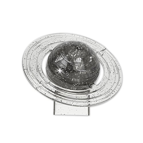 GLOGLOW Saturn-shaped 3D Crystal Puzzle Jigsaw Translucent DIY Blocks Puzzle Gifts Office Desk ToyÂ for Adults and Children( Grey)