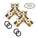 Morvat Heavy Duty Brass Garden Hose Connector Tap Splitter (2 Way) – New and Improved - Outlet Splitter, Hose Splitter, Hose Spigot Adapter with 2 Valves, Plus 2 Extra Rubber Washers, 2 Pack