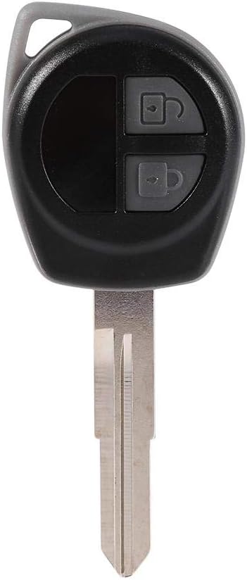 Cuque 2 Buttons Motorcycle Key Case Button Remote Key Case Fit Suzuki Vitara Swift Ignis Sx4 Liana Alto Black Plastic and Metal
