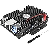 Case Fit for Orange Pi 5/5B Aluminum Alloy Case Metal Active & Passive Cooling Enclouse Cooler Fan Heat Sinks Protection Shel