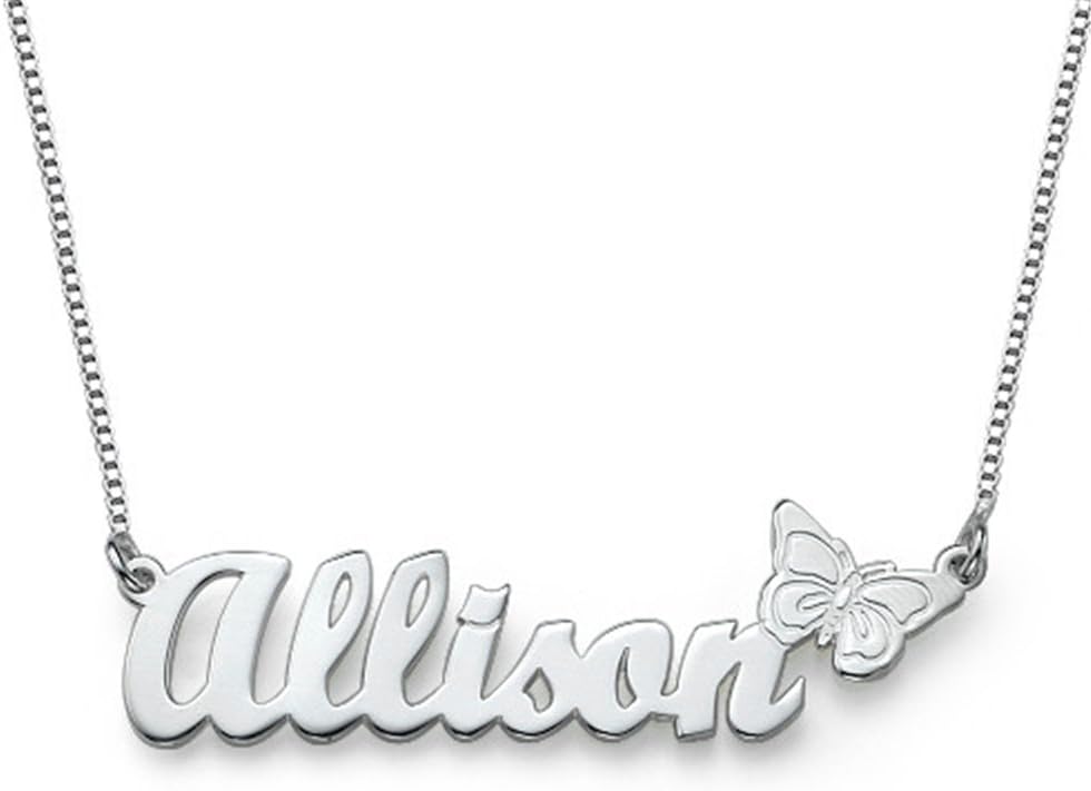 a266XDKSJK Name Necklace Pendant Butterfly Name Necklace Personalized Custom Inscribed Pendant Jewelry