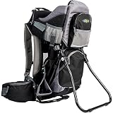 ClevrPlus Canyonero Camping Baby Backpack Hiking Kid Toddler Child Carrier with Stand and Sun Shade Visor, Midnight Black | 1 Year Limited Warranty