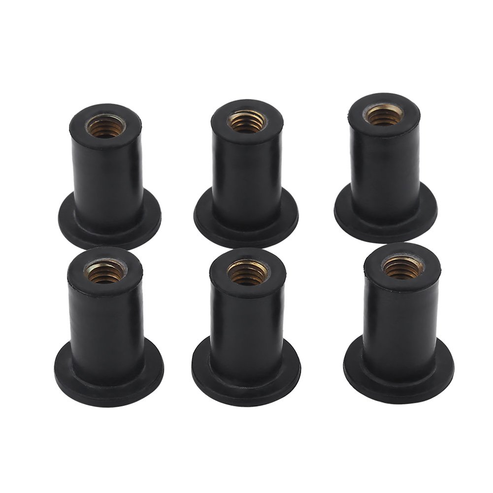 Tbest Kayak Well Nuts, 6pcs M5 Rubber Well Nuts Windshield replacement for Motorcycles Motorbikes Kayak Canoe Boats