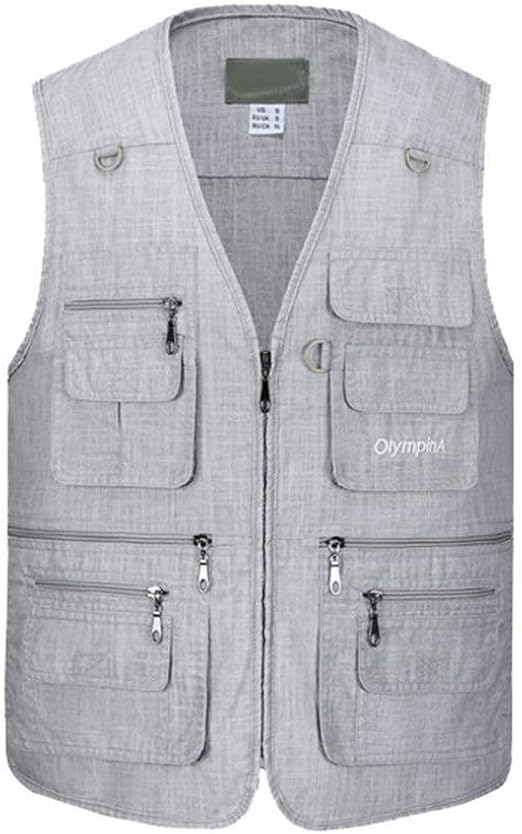 WZ Men's Outdoor Quick Dry Fishing Vest Casual Outdoor Lightweight Jacket Poplin Outdoors Travel
