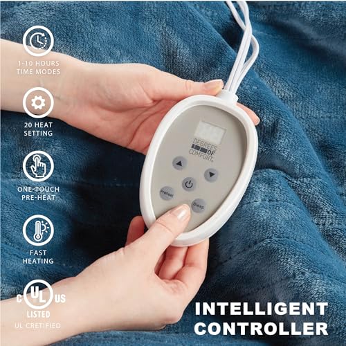 Sherpa Soft Dual Control Electric Blanket King Size, Heating Blankets