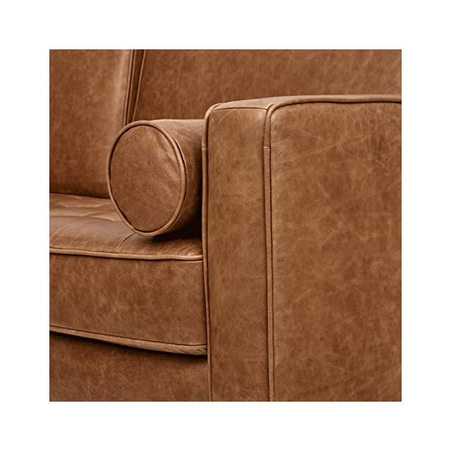 Amazon Brand Rivet Aiden MidCentury Modern Tufted Leather Loveseat