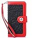 FLYEE Case Compatible with iPhone 7 Plus/8 Plus-5.5 inch,Wallet Case for Women and Girls with Card Holder and Mirror,Cards Slots Premium Leather Flip Case[Embossed] Cover Kickstand-Black