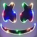 DJ LED Mask - Music Festival Party Light Up Mask Cosplay Costume - Carnaval Halloween Disco Headgear Prop Latex Full Head Hat - Carnival DJ Helmet White