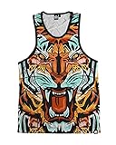 INTO THE AM Fractal Tiger Premium All Over Print Tank Top (Medium)