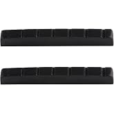 Metallor 7 String Graphite Guitar Nut Pre-Slotted Top Nut 48 x 9 x 6mm 2Pcs | for 7 String Electric Guitar, Guitar Parts Replacement, Black