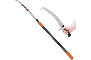 LAANPOLE 26FT Pole Saw, Telescoping Tree Trimmer with 5-20FT Extension Pole, Manual Branches Pruner for Backyard