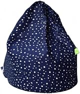 BeanLazy 100% Cotton Child Size Navy Stars Bean Bag With Filling view 4