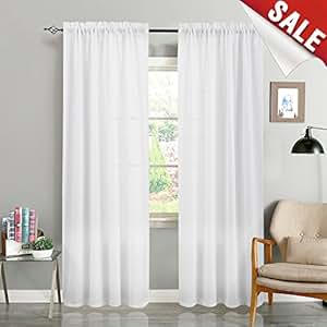 Amazon.com: Casual Weave Textured Semi Sheer Curtains for ...