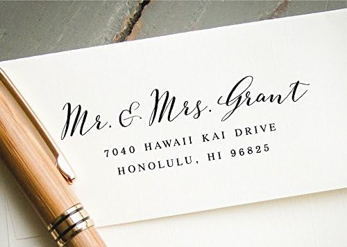 Self-Inking Return Address Stamp, Pre-Inked Custom Rubber Stamp, Wedding Invitation Stamp