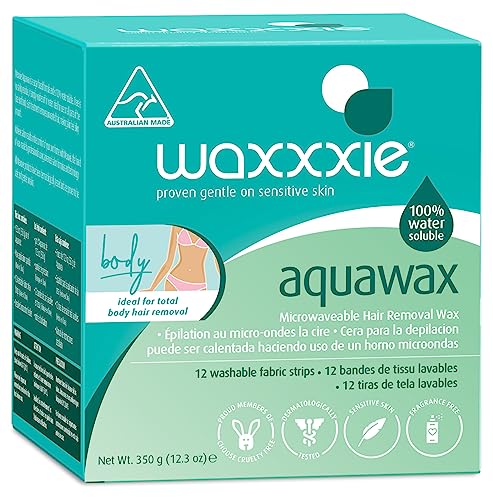 Waxxxie Aqua Wax 13.5 fl oz - Water Soluble Strip Wax for Effortless Hair Removal with Salon Quality Results