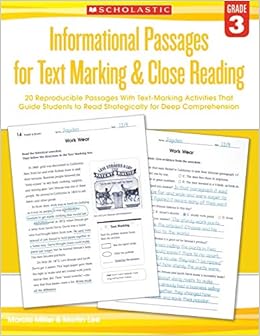 Amazon Com Informational Passages For Text Marking Close Reading Grade 3 Reproducible Passages With Text Marking Activities That Guide Students To Read Strategically For Deep Comprehension Lee Martin Miller Marcia Books