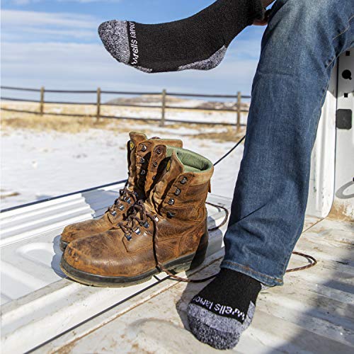 Wells Lamont Mens Wool Crew Socks, 2Pairs, Black on Galleon Philippines