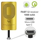 QI Receiver Type C for Google Pixel 2-2XL - XL - LG V20 - LG G5 - LG Stylo - HTC 10 - Nexus 6P - OnePlus 3-5 - Qi Wireless Receiver - QI Receiver - Type C Wireless Charging Receiver Adapter