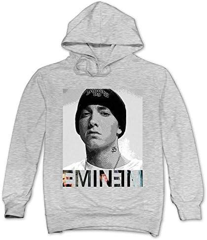 HOTCY E-minem Songs Men's Blank Hooded Sweatshirt Ash