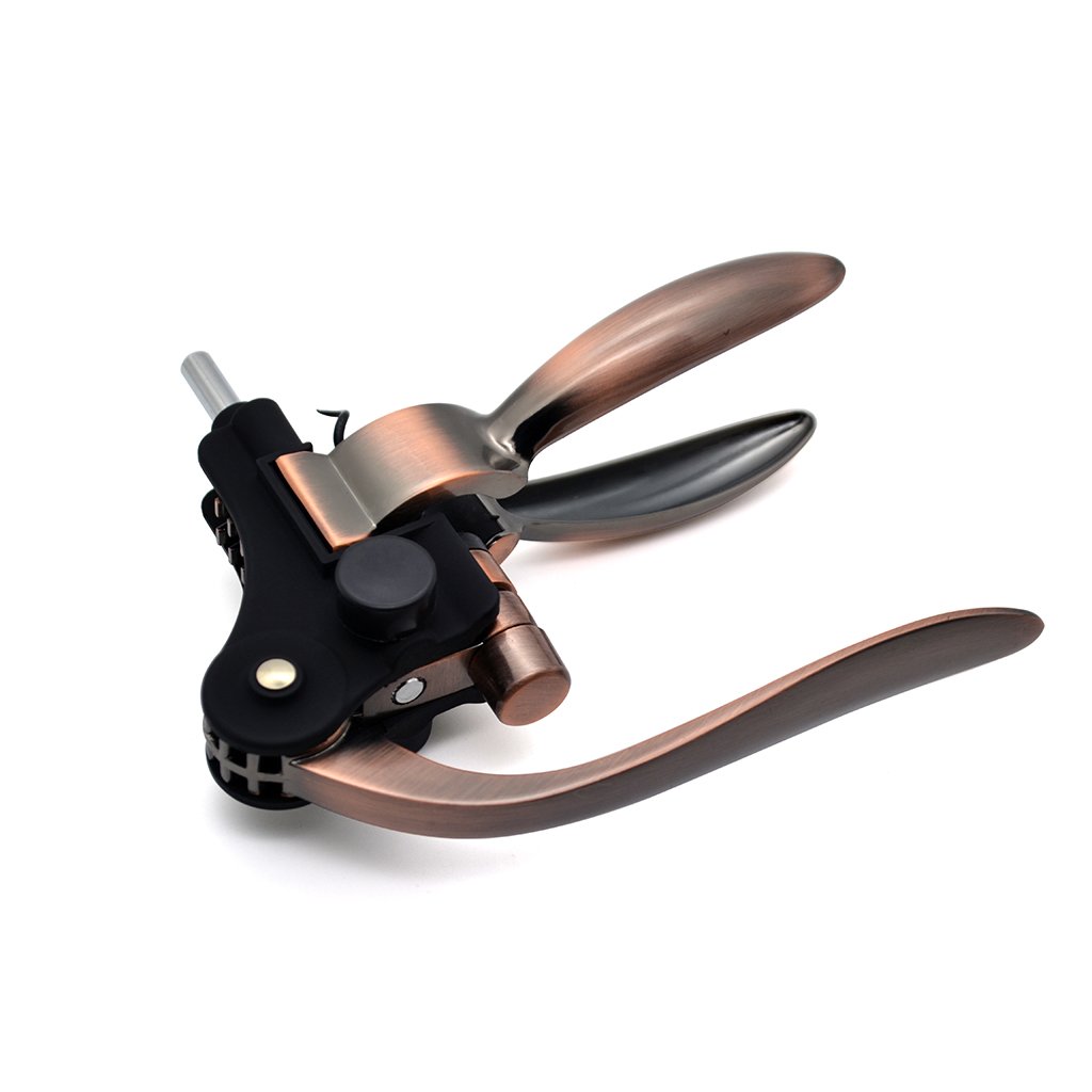 Ovonni Tire Bouchon Ouvre Bouteille Vin Screwpull en Zamak avec Coupe Capsule 2 en 1- Couleur Cuivre Rétro Nostalgique Style