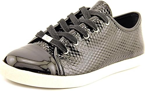 Delman Women's D-Magie-P Fashion Sneaker, Black Geo Print Patent/Patent Leather, 6 M US