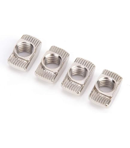 Tuercas En T M6 De Acero Niquelado Para Perfiles De Aluminio 4040 - Paquete De 50 Unidades