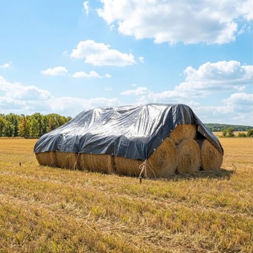 4 x 5 m Tarpaulin Waterproof and Resistant Polyethylene 130 g/m² – Black – Anti-UV and Frost Resistant – with Reinforced Metal Eyelets – Multipurpose for Garden, Camping, Furniture, Cars