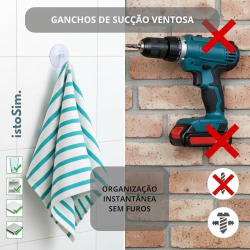 Kit de Limpeza Completa IstoSim – Escova 3 em 1 Multiuso + Escova de Silicone 360° + 2 Escovas para Canudos + 2 Ganchos Ventosa