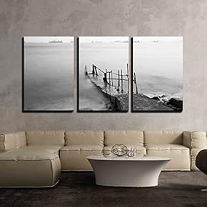 Jetty on Sea at Sunset x3 Panels