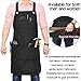 Professional Chef Apron Multifunctional BBQ and Grill Apron with Towel Loop + Tool Pockets + Quick Release Buckle,Garden Apron for Men and Women, Adjustable M to XXL (Black)