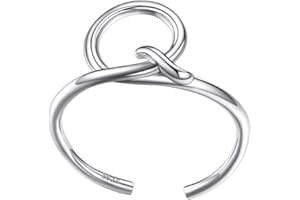 SILVERCUTE S925 Initial Rings, Adjustable Size 6-12 Statement Alphabet Letter A-Z Jewelry Personalized Twisted Initials Rings Sterling Silver Stacking Ring for Women