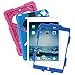 Aceguarder Apple Ipad Mini 1&2&3 Case Waterproof Rainproof Shockproof Kids Proof Case for Ipad Mini 2 Mini 1&2(gifts Outdoor Carabiner + Whistle + Handwritten Touch Pen) (PINK-BLUE)