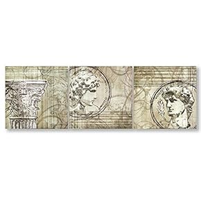 Wall26-3 Panel Canvas Wall Art- European Neoclassical Style...